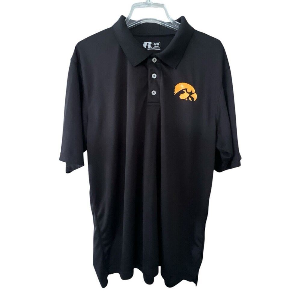 Iowa Hawkeyes Men's Short Sleeve Polo Size XL 46-48 Russell Athletics BIG‎ 10